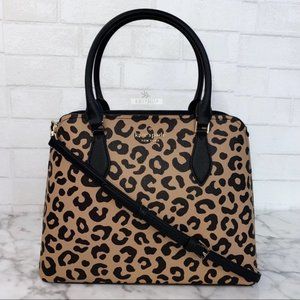 Kate Spade Darcy Leopard Cheetah Large Satchel Tote Crossbody